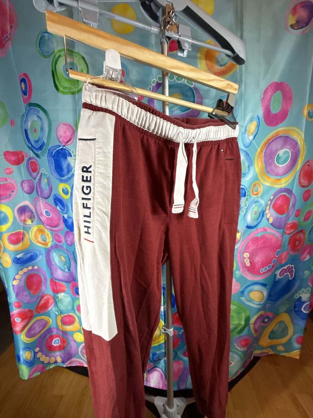 Tommy Hilfiger Men's Color-Blocked Logo Cuffed Jogger /sleepwear Pants